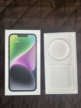 Apple iPhone 14 Box with White Packaging Insert - White